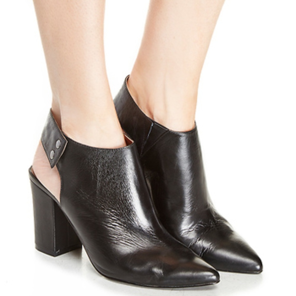 Chinese Laundry Pointy Toe Block Heel Leather Boot